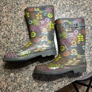 Floral Pattern Rain Boots
